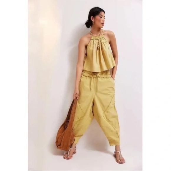Free People Beach Life Matching Set Yellow Tank Pant - Picture 1 of 10